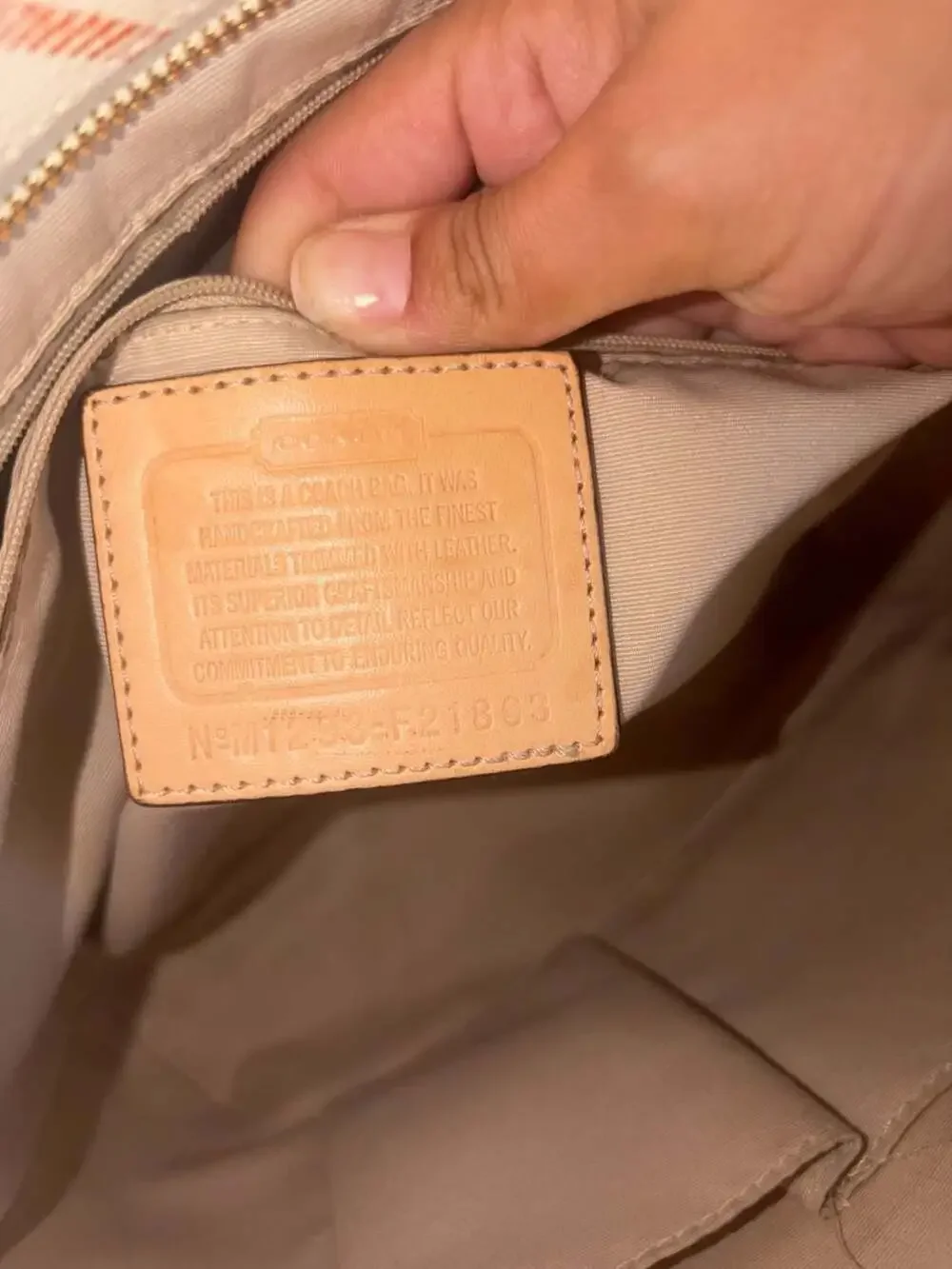 Coach Peyton Tattersall Tote Purse Handbag Ivory Plaid